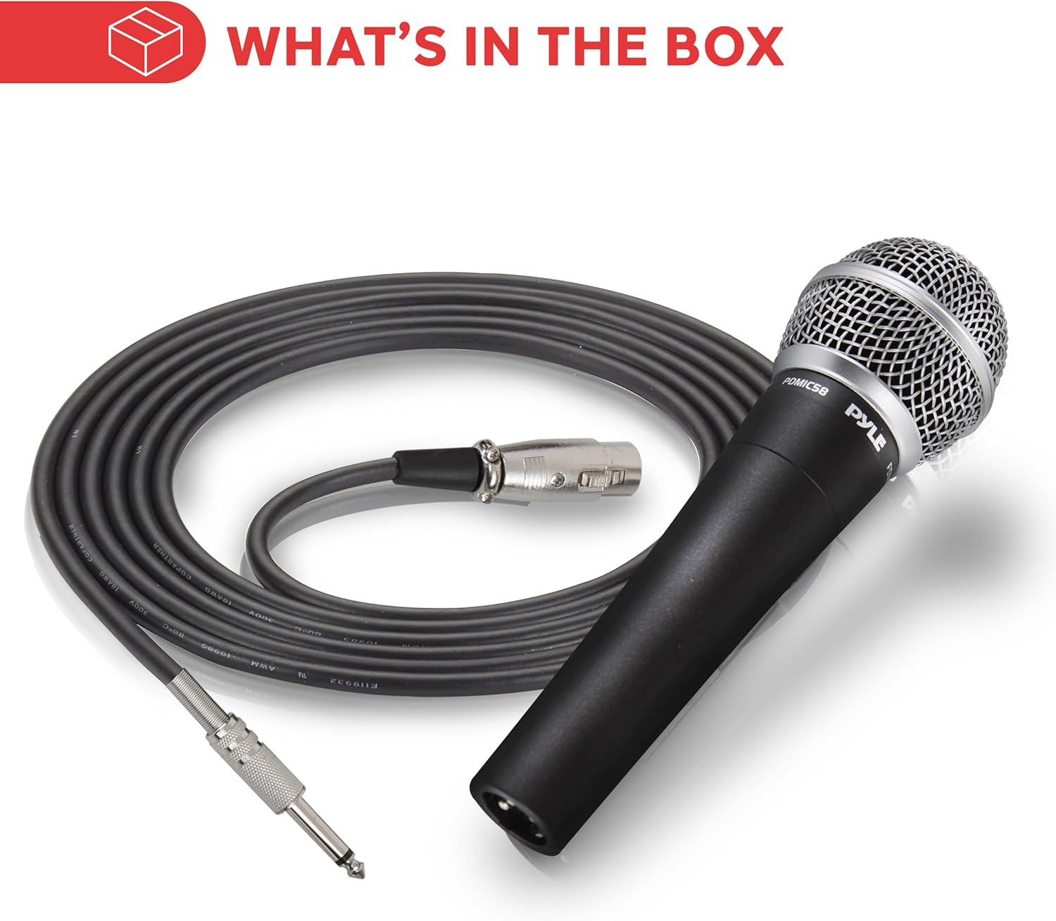 Pyle Professional Dynamic Microphone - 12-Pack Unidirectional Handheld Mic with Built-in Pop Filter, High Signal Output, 15 ft. XLR Audio Cable, Ideal for Stage, Karaoke & Studio Performances