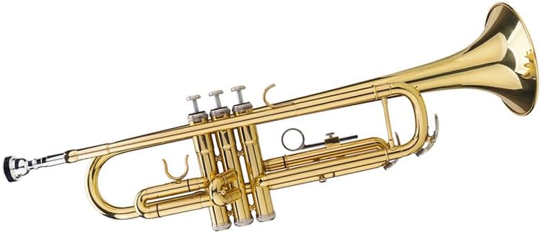 NOLLAM Bb Standard Trumpet Set Brass Musical Instruments with Carrying Case,Gloves, Cleaning Kit Nickel Plating Trumpe for Beginners or Advanced Students, Golden