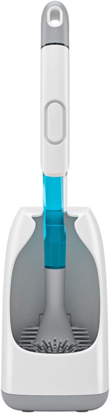 NLIAN- Toilet Brush with Holder, Spray Silicone Toilet Brush Set Deep Cleaning & Quick Drying for Bathroom Toilet Bowl Flooring & Wall 11x21x40cm