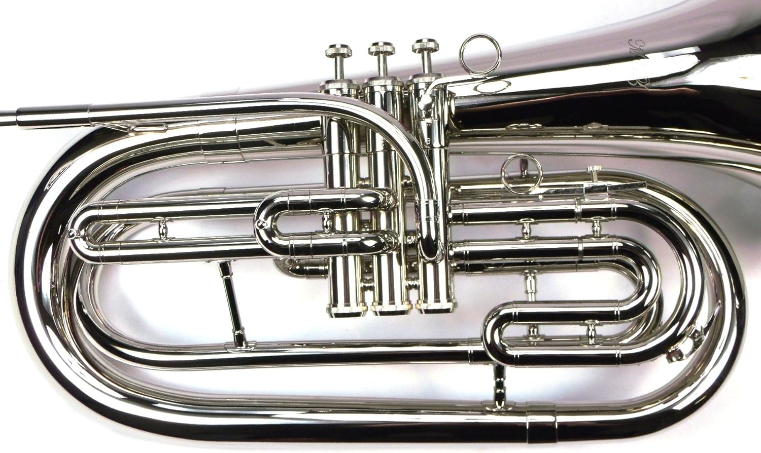 Advanced Monel Pistons Marching Baritone Key of Bb w/Case & Mouthpiece-Nickel Plated Finish
