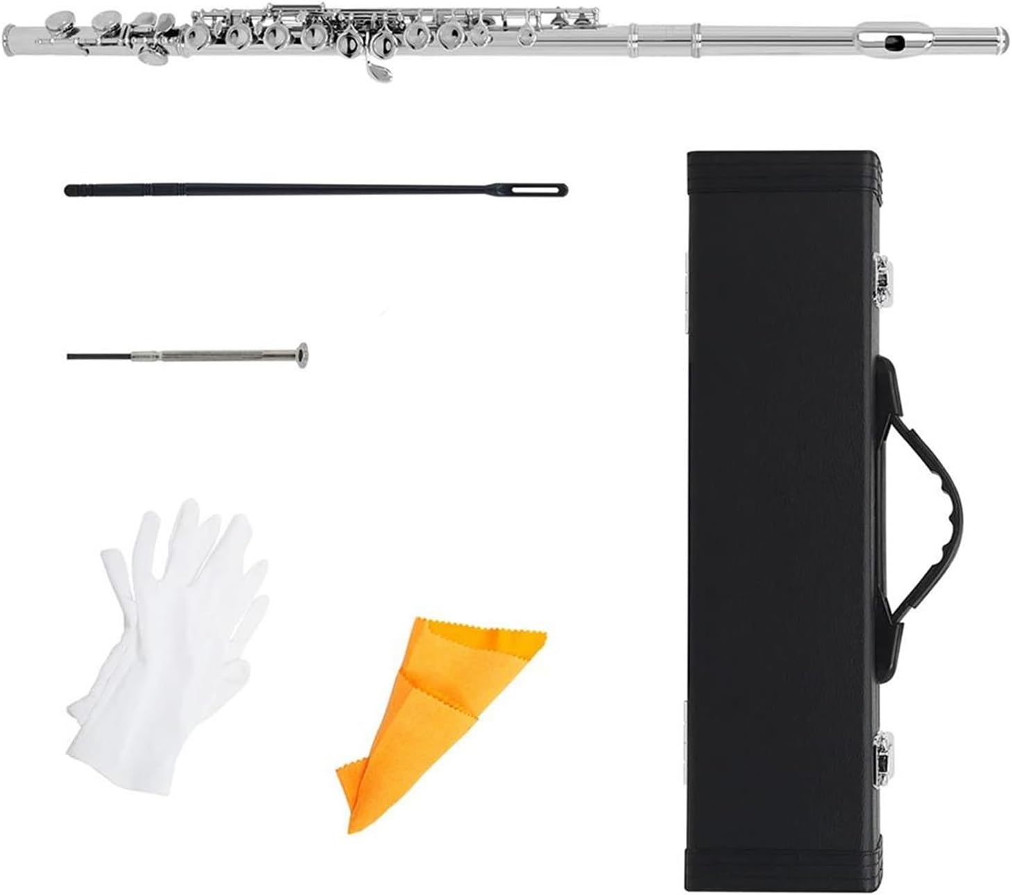 16 Closed Hole C Key Professional Flute Wind Instrument With Case Gloves