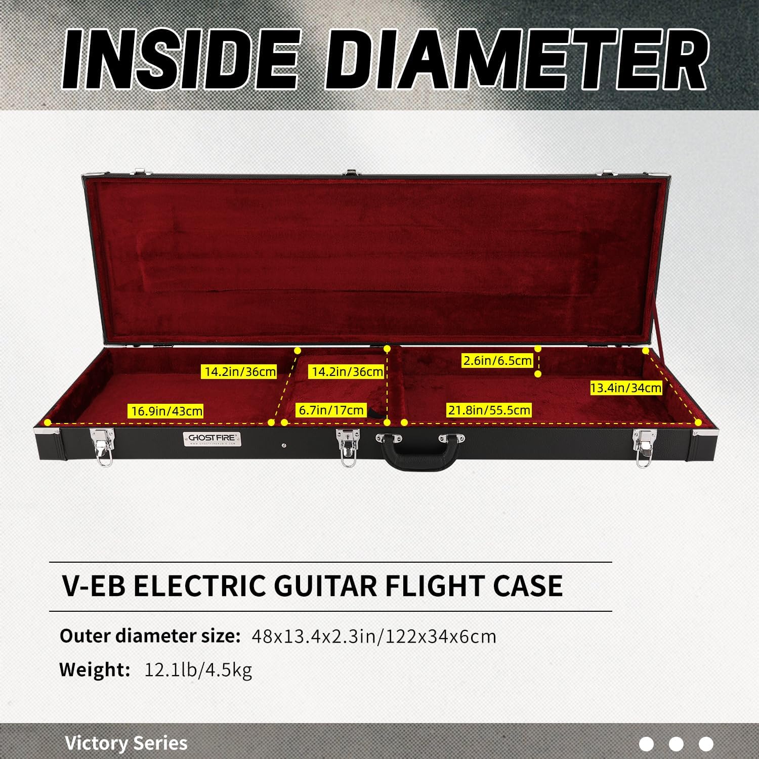 GHOSTFIRE Wooden Hard-Shell Cases Electric BASS Case Super thick fit for BASS (EB)