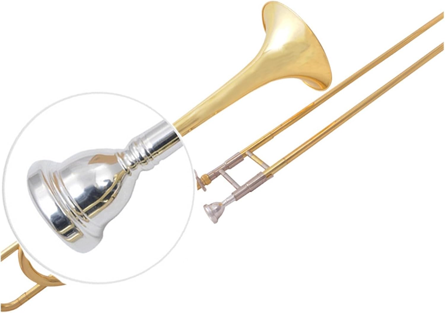 Adult Trombone Instrument Suitable For Beginners To Play B Flat To F Tenor Pitch Transposed Instrument(Gold)