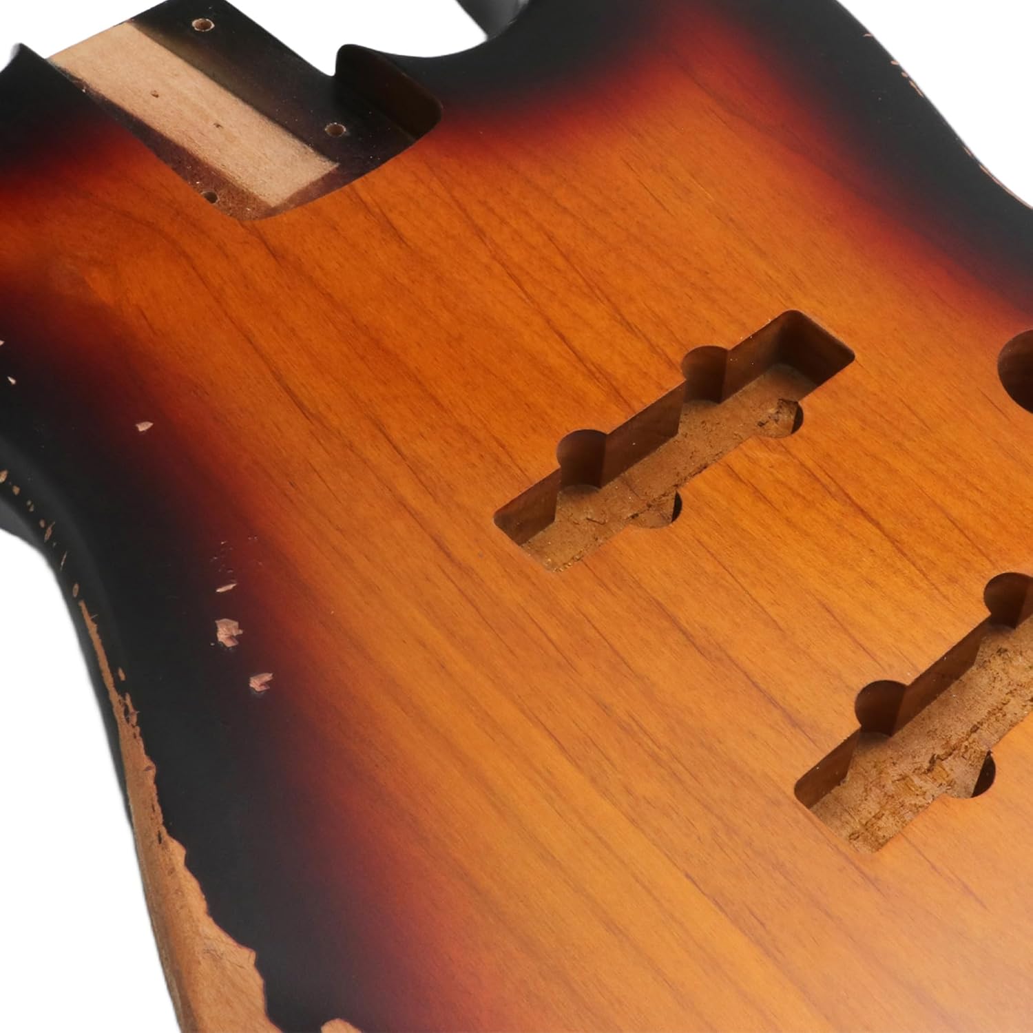 Sunsmile Relic Bass Guitar Body Nitro Top Alder Wood JB Style DIY Guitar Body JB-JB Route Relic 3 Tone Sunburst.