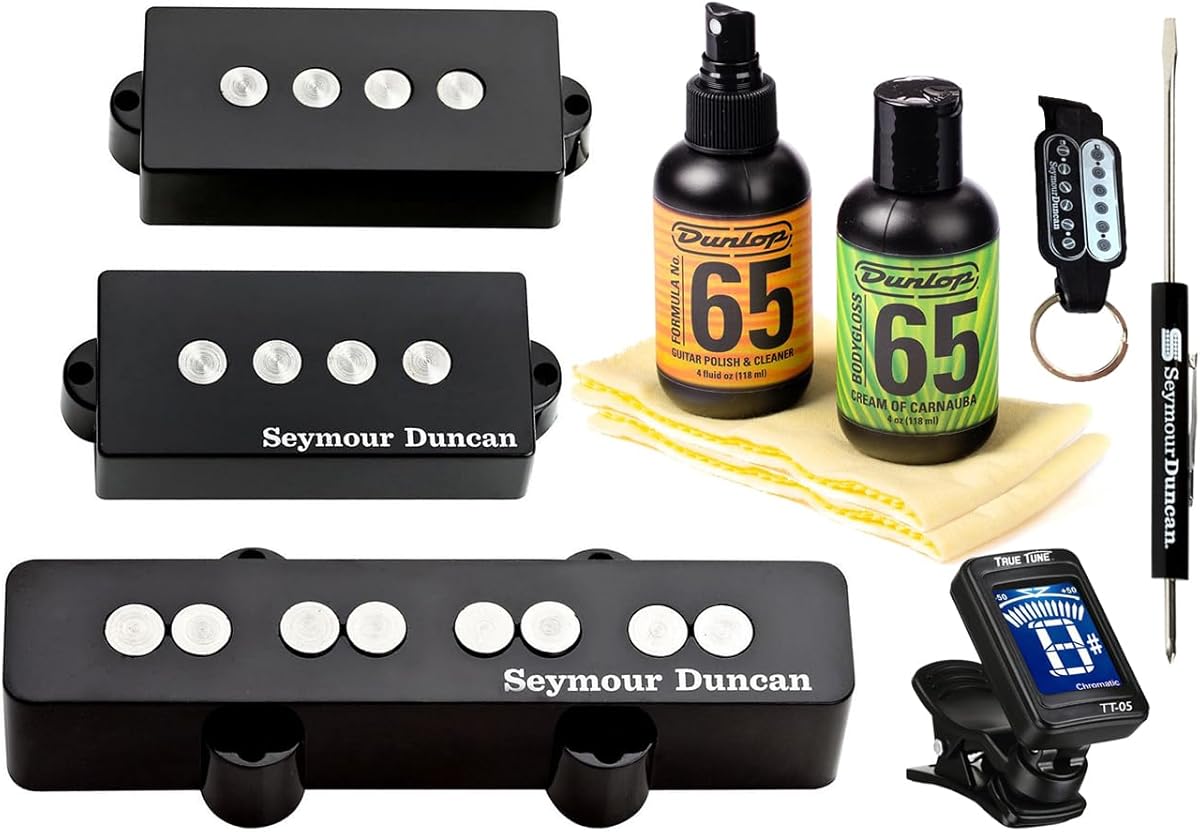 Seymour Duncan Quarter Pound Bass PJ Set P-J Pickup Bundle True Tune Tuner and Care Kit 11402-57