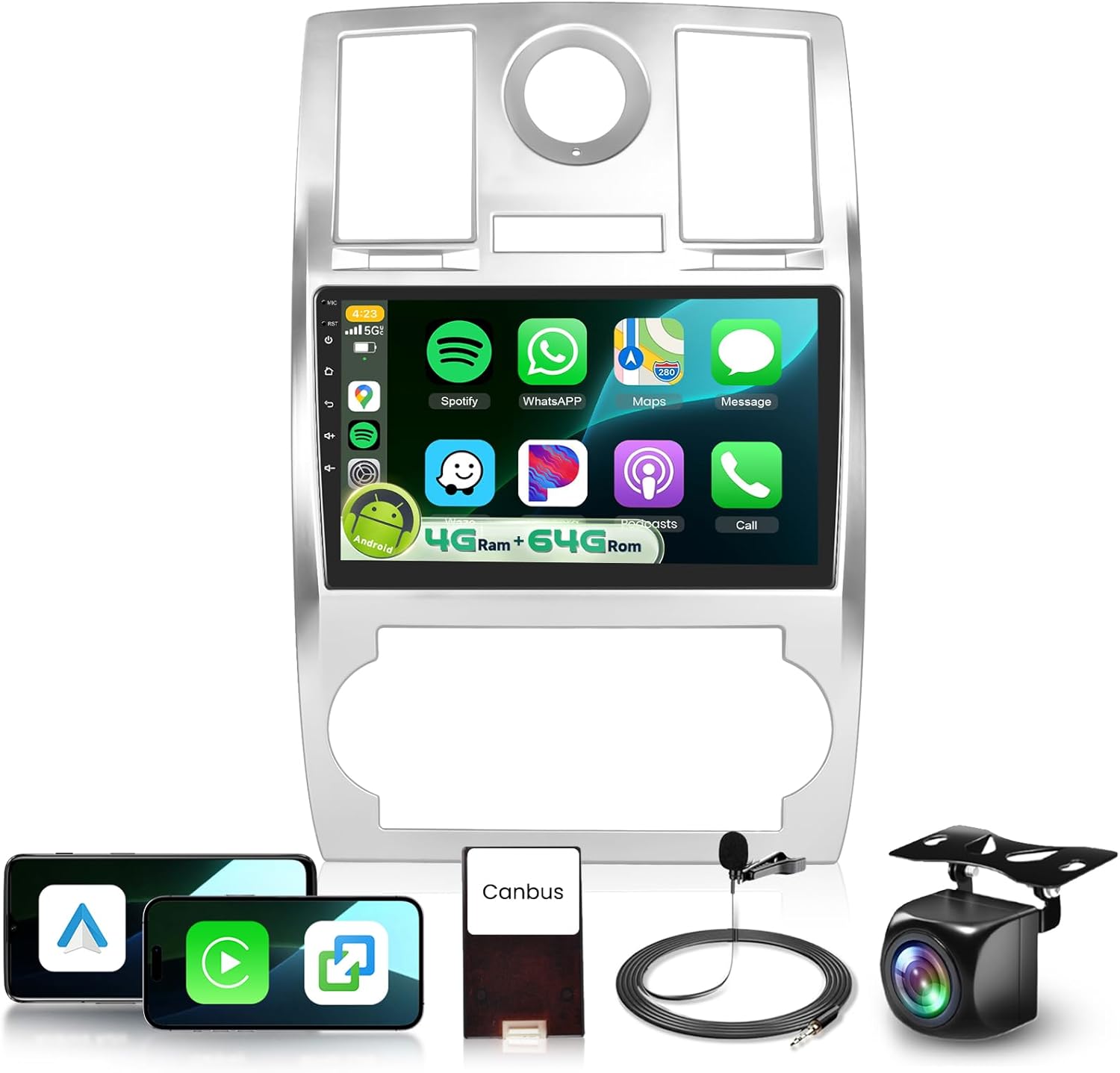 4G+64G 5G WiFi for Chrysler 300C 2005-2010 Car Radio Stereo with DSP/Wireless Carplay/Android Auto, Sellrich 9