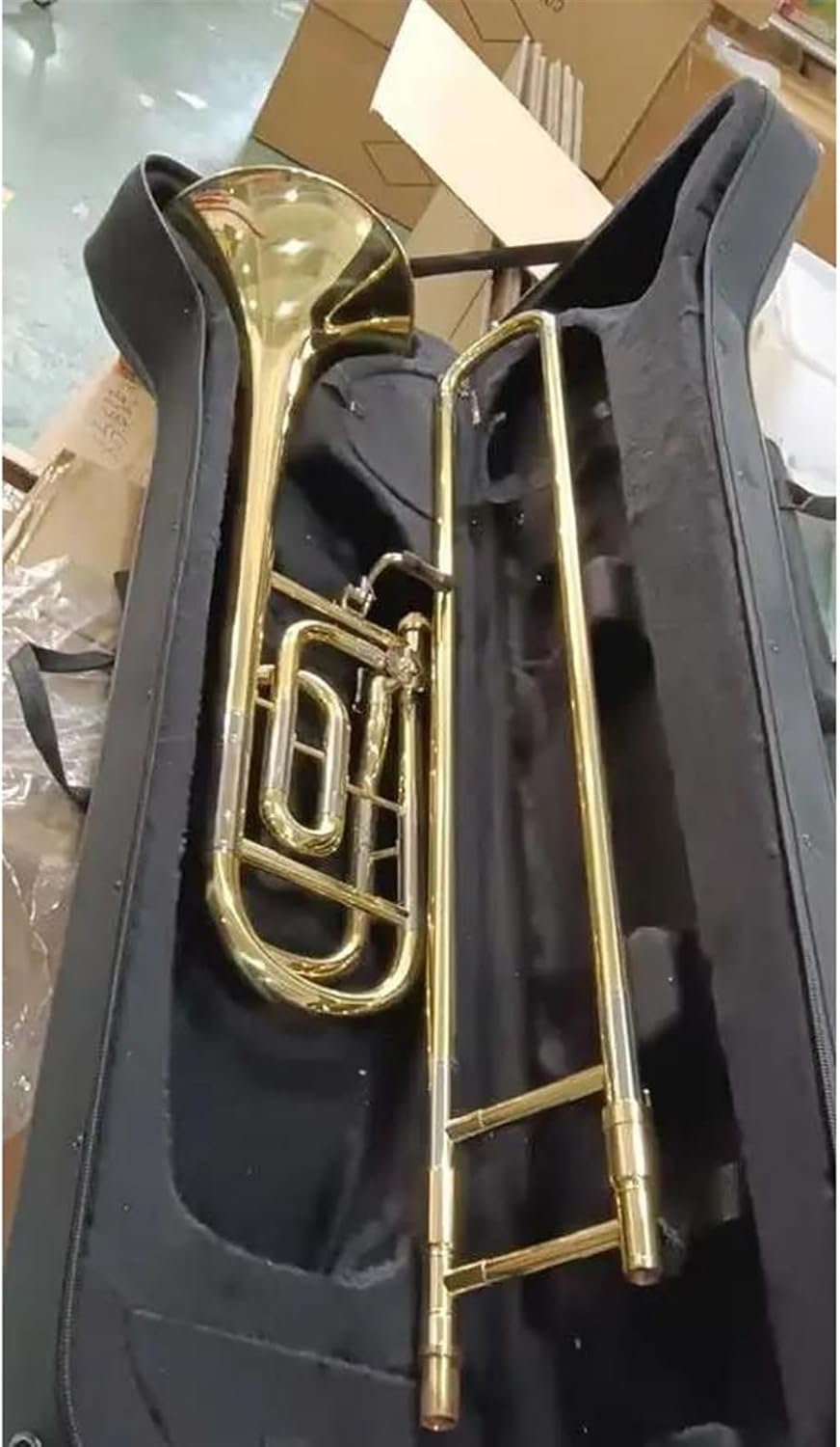 Professionals euphonium Gold Tuning Slide Tone Profesional Brass Musical Instrument Bb/F Tenor Trombone With Case