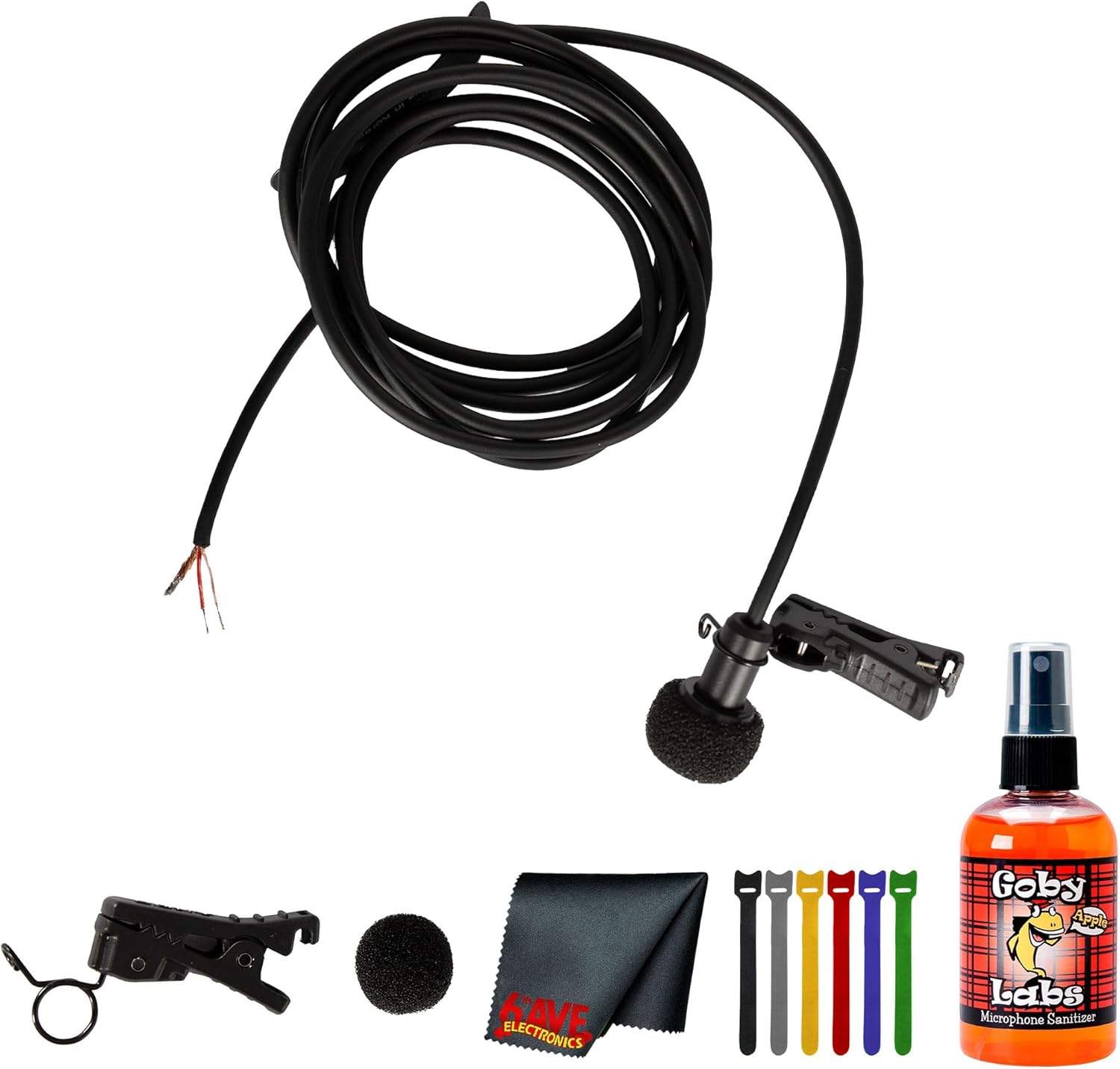 Sony ECM-77BPT Compact Lavalier Microphone | Wideband Electret Capsule with Omni Pickup | for Broadcast & Interviews + Cable Ties + Mic Cleaner + Cloth (Renewed)