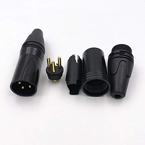 Davitu Electrical Equipments Supplies - 40Pcs / 20Set Gold Pin 3 Pin Male/Female XLR Audio Connector 3Pin MIC Black Plug for Microphone Cable Electrical Adapter - (Color: 20Male 20Female)