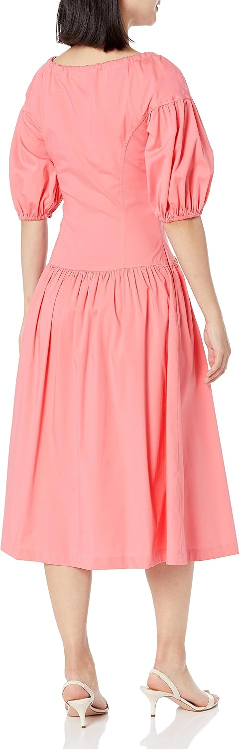 Shoshanna Women's Poppy Sateen Cotton Midi Dress