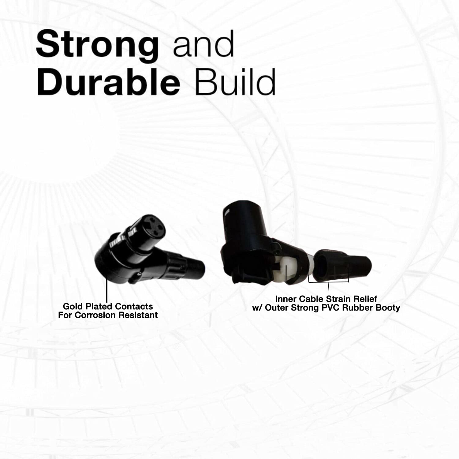 COLUBER CABLE Right Angle XLR Female to 3.5 TRS Male - 200 Feet - Black - Pro 3-Pin Microphone Connector for Powered Speakers, Audio Interface or Mixer for Live Performance & Recording