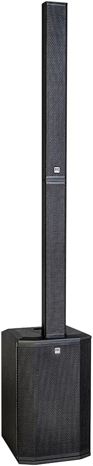 HK Audio HK-POLAR-MKII-12-BLK 2000 watt 12in Powered Column PA MK II with 4 Ch Mixer 24-bit DSP EQ Bluetooth 5 TWS in Black