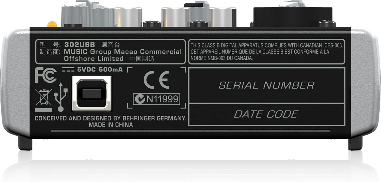 Behringer XENYX 302USB Premium 5-Input Mixer with XENYX Mic Preamp and USB/Audio Interface