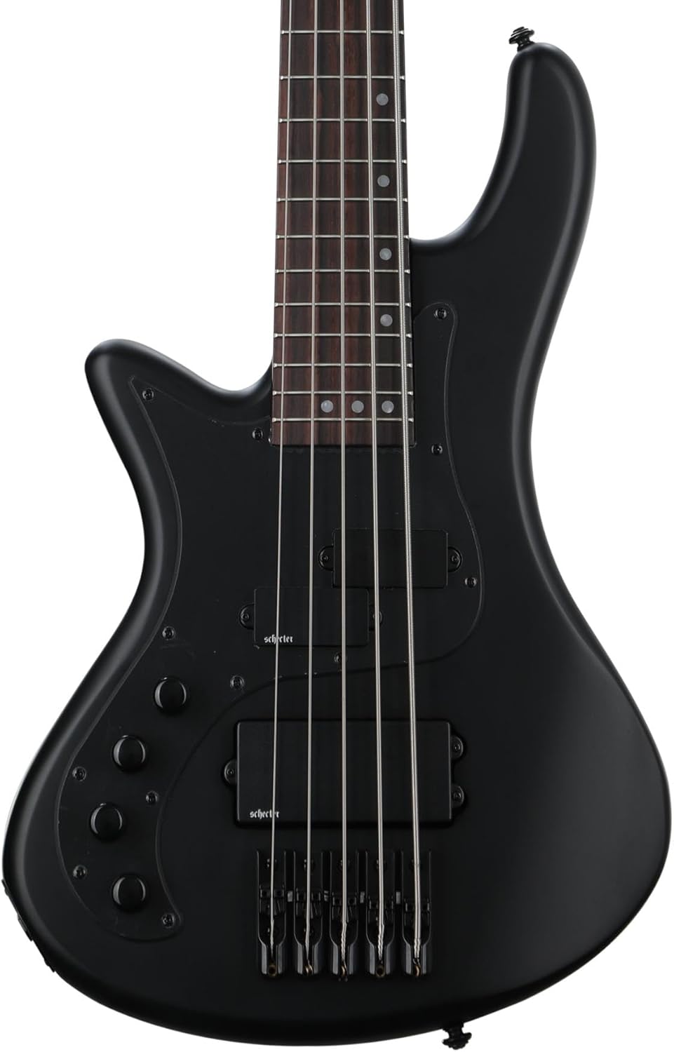 Schecter Stiletto Stealth 5 Left-handed Bass Guitar - Satin Black