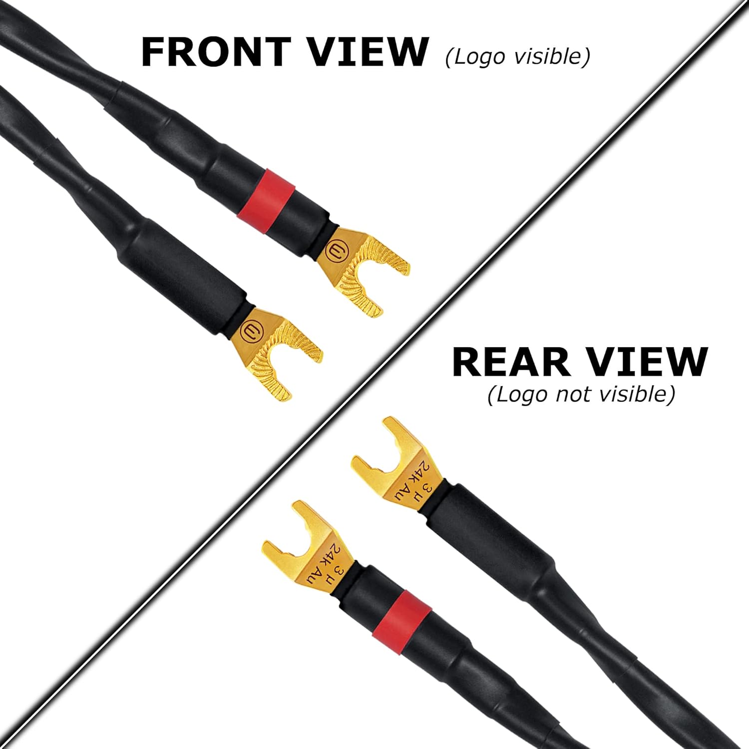 WORLDS BEST CABLES 4 Foot - Canare 4S11 – Audiophile Grade - HiFi Star-Quad Speaker Cable Pair with Eminence Gold Banana & Spade Connectors