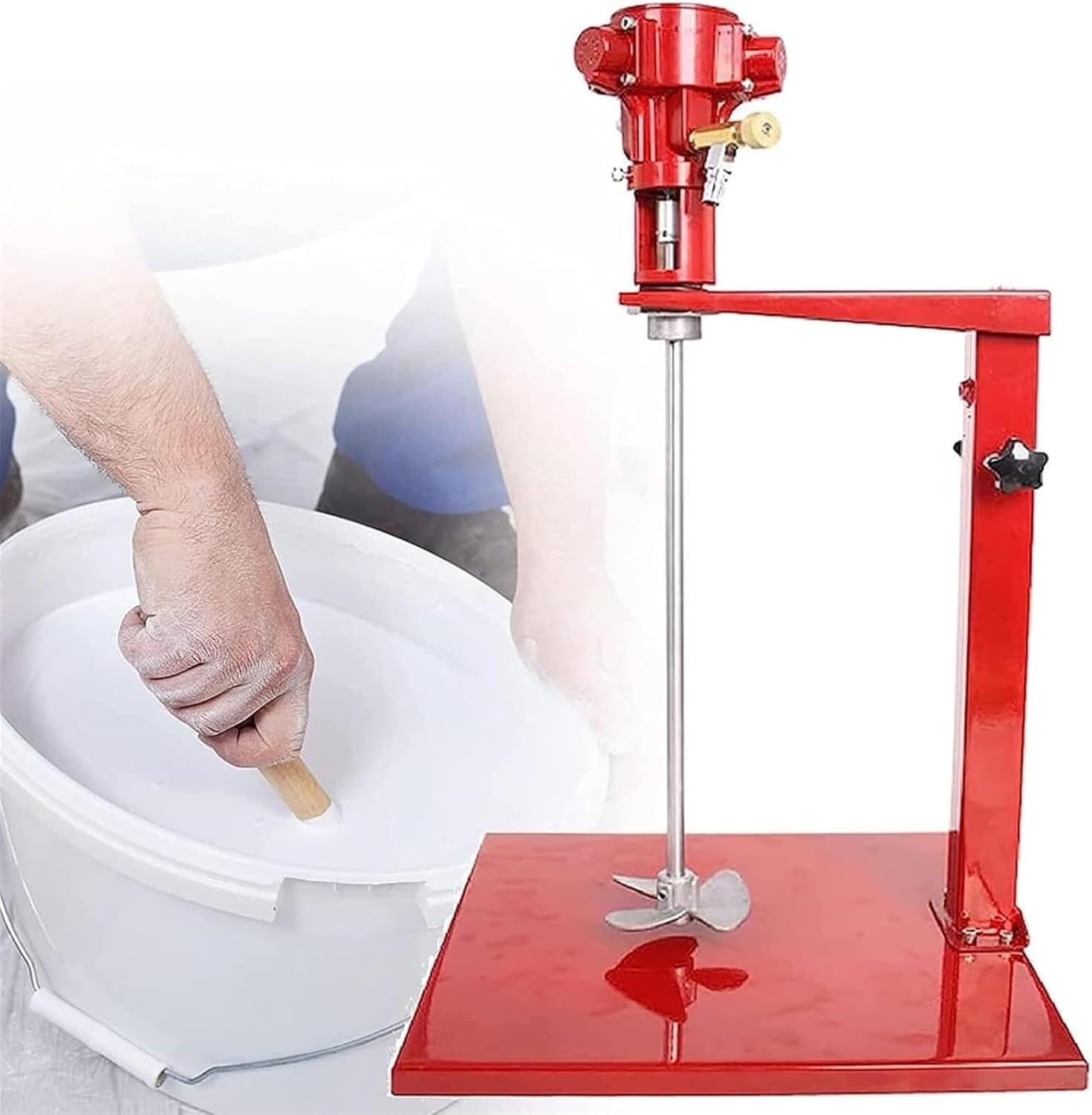 Pneumatic Paint Mixer Stirrer, 5 Gallon Lift Mixer, 1500-2600r/min, Paint Stirring Machine with Stand, Desktop Air Agitator, for Paint Mixing, Dye Mixing, Hydrosol Mixing