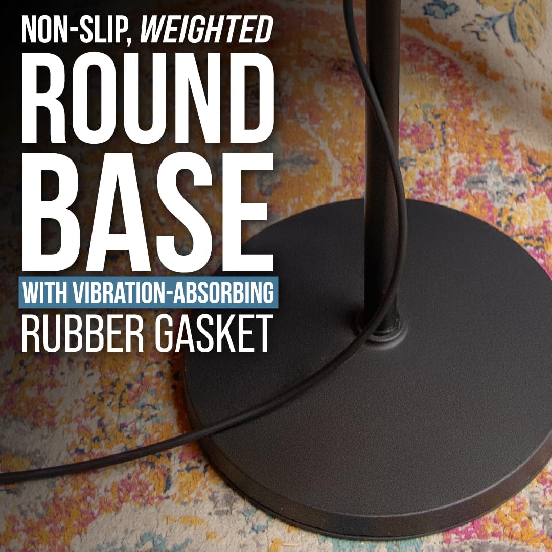 Shure by Gator Round Base Mic Stand with Standard Height-Adjustable Twist Clutch and 10