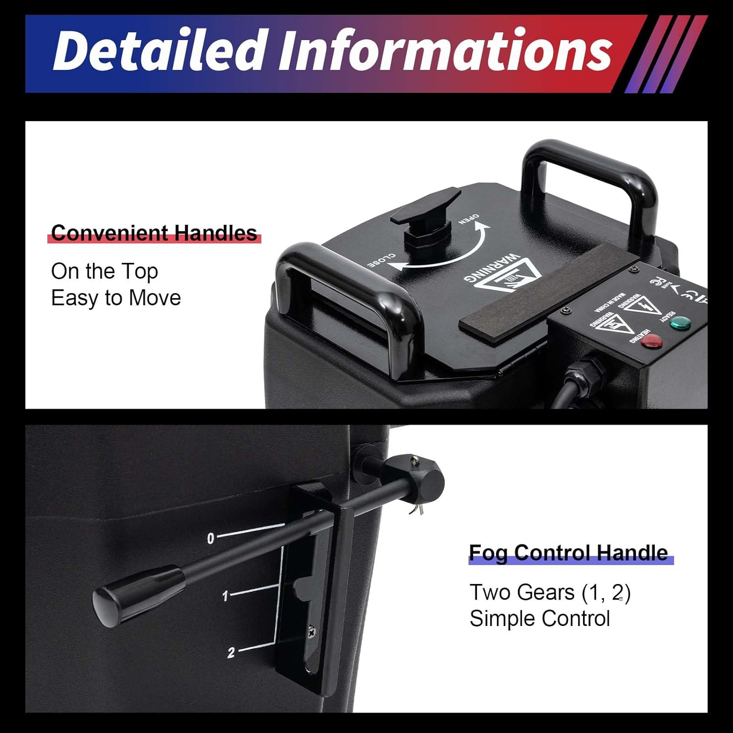 110V 60HzDry Ice Fog Machine, 3500W Dry Ice Low Lying Smoke Machine Professional Stage Fogger with Tube, Dry Ice Fog Smoke Effect for Wedding Stage Party DJ Concert Wedding