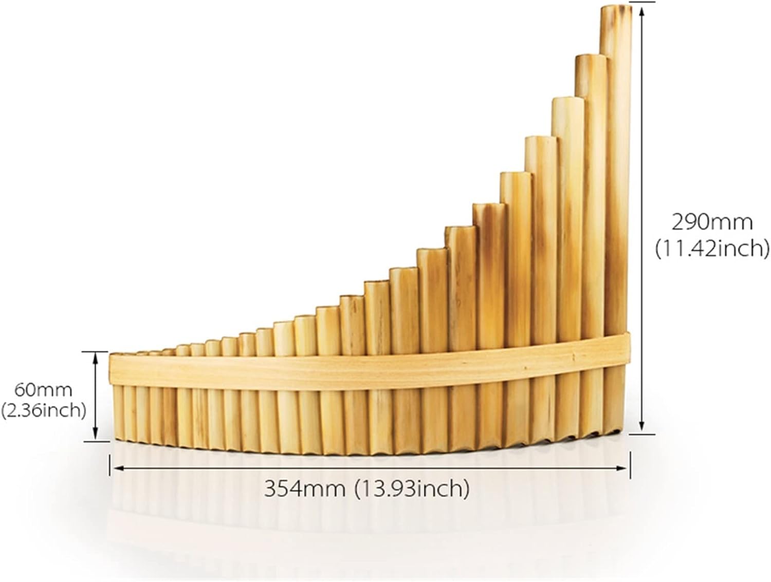 25 Pipes Pan Flute Natural Reed Pan Flute Panpipes G Key Handmade Woodwind Instrument in G Key (Color : Left)