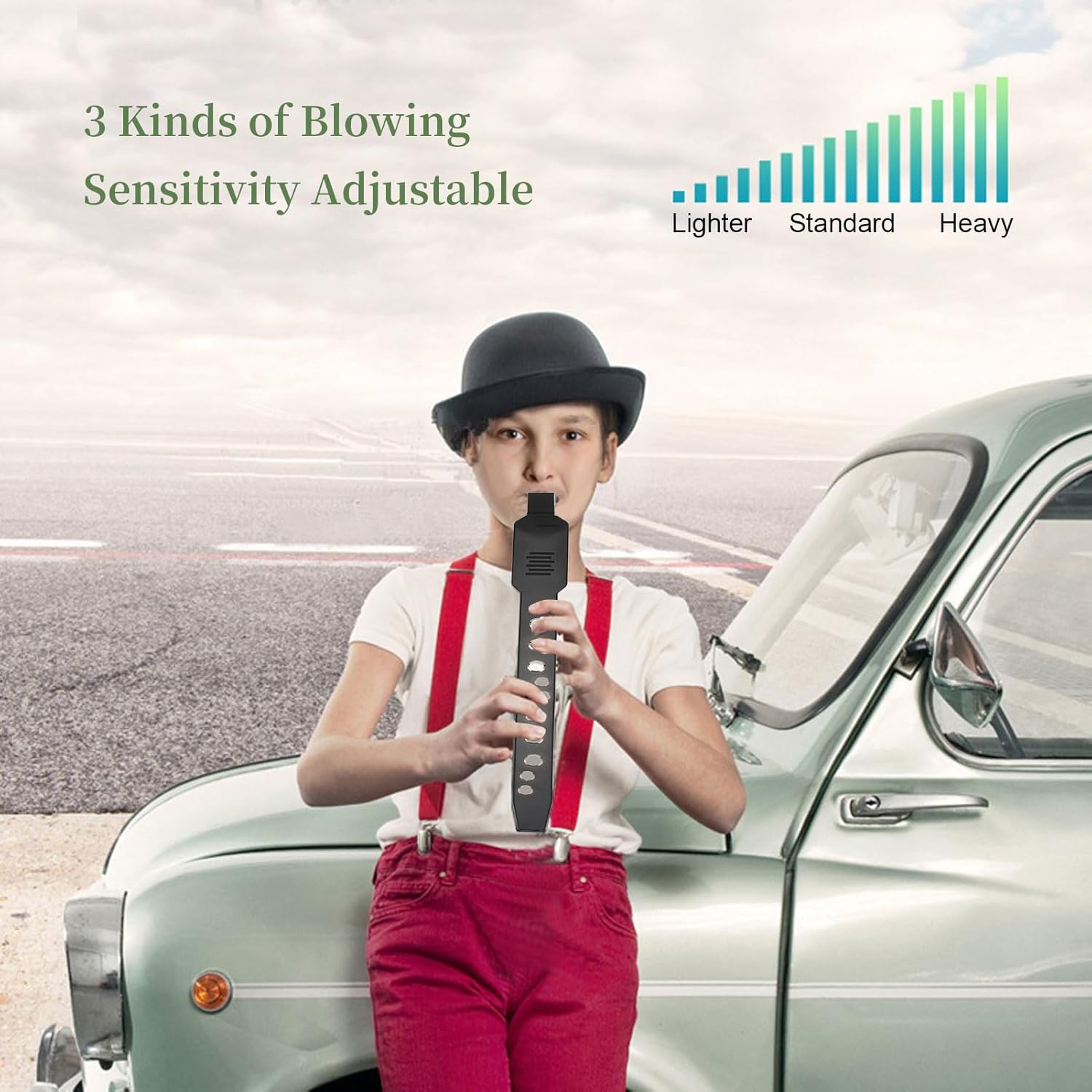 Mini Saxophone, Digital Wind Instrument, Rechargeable Wind Instrument, Mini Electronic Wind Instrument Set, Built in 2W HiFi Speaker, with 12 Accompaniments, for Student,