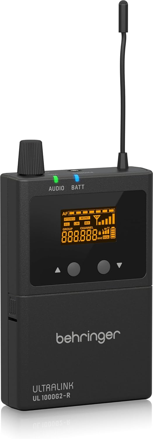 Behringer UL 1000G2-R UHF Wireless Belt-Pack Receiver UL 1000G2 | Ul1000G2-R Receiver & Earphones Ul1000G2 IEM System