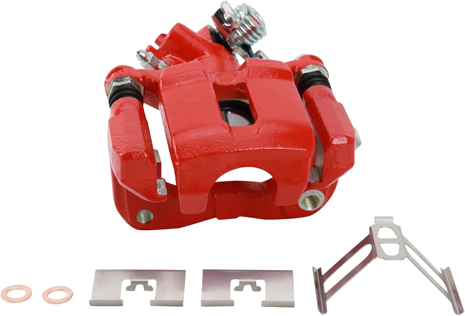 TRQ Rear Left Brake Caliper w/Bracket Performance Red Drivers Side Compatible with 2013-2022 Acura ILX 2006-2015 Honda Civic