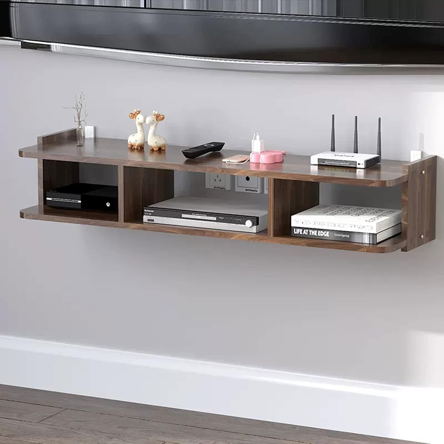 Wall Shelf Floating Shelf Wall Mounted TV Shelf TV Stand TV Media Console Set-top Box Router Shelf Book Shelf Utility Shelve Gaming Shelf TV Wall Unit Decor Wall Mount Corner Shelves
