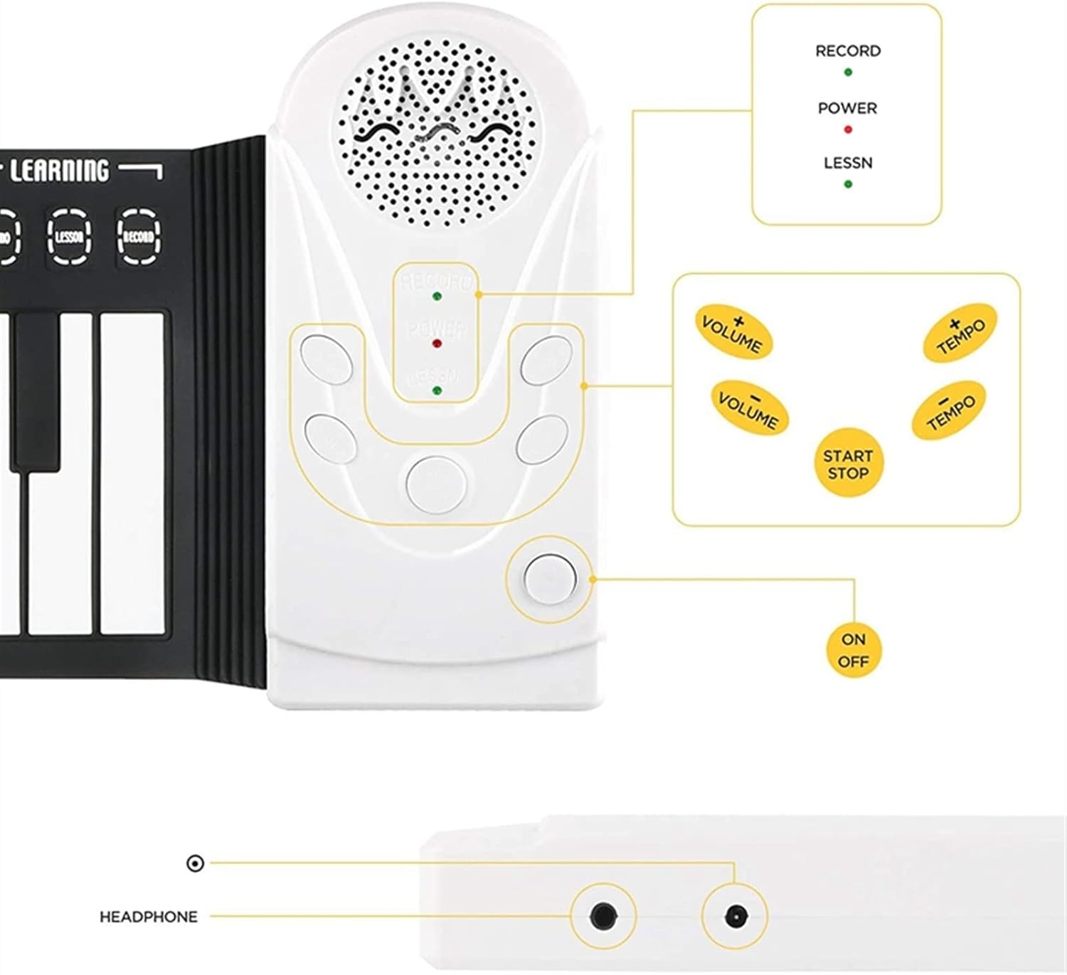 KESHUO Folding Piano Roll Up Piano 49 Keys Portable Electric Piano Keyboard Waterproof Fold Able Keyboard for Beginners and