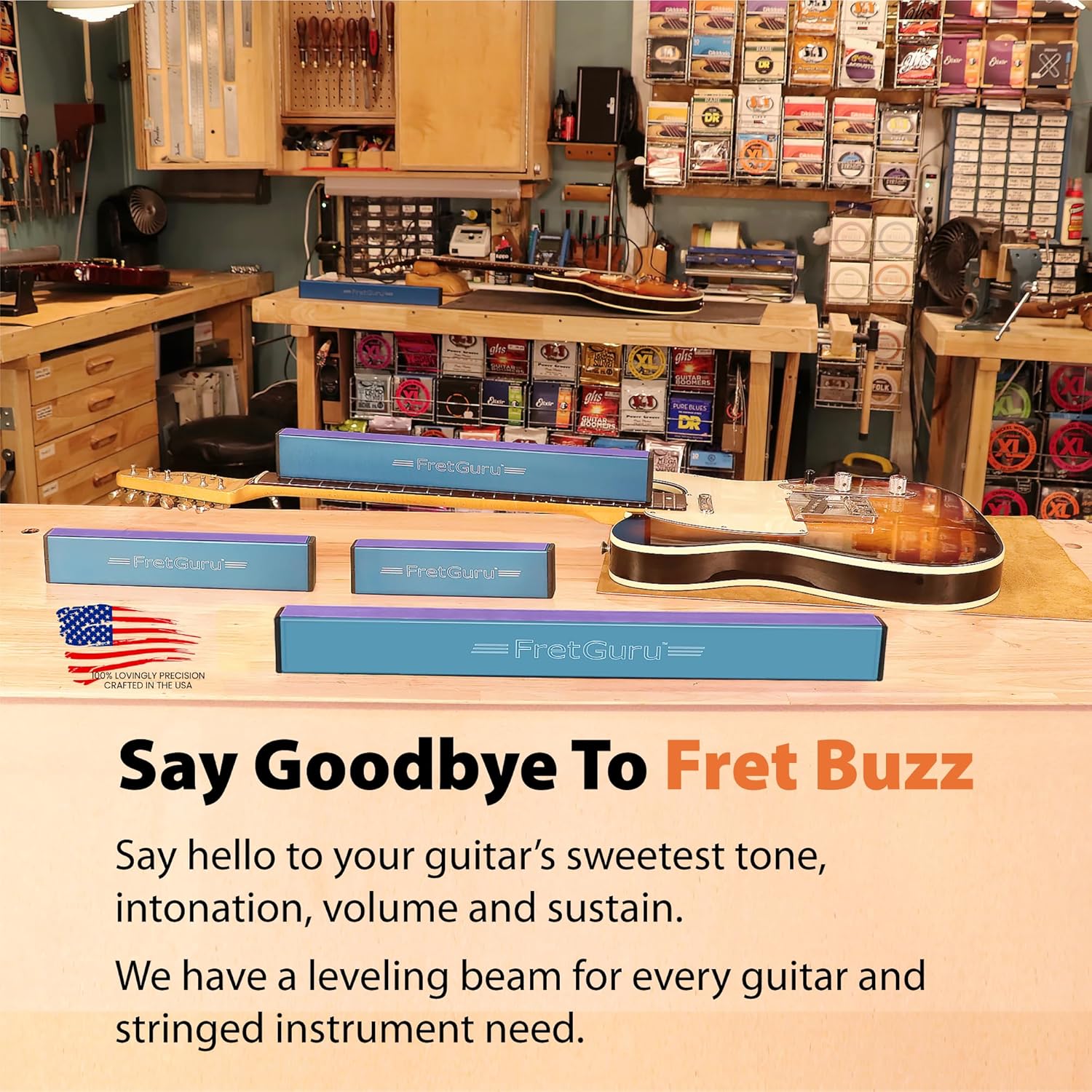 FretGuru Sanding Beam Fret Leveler (16