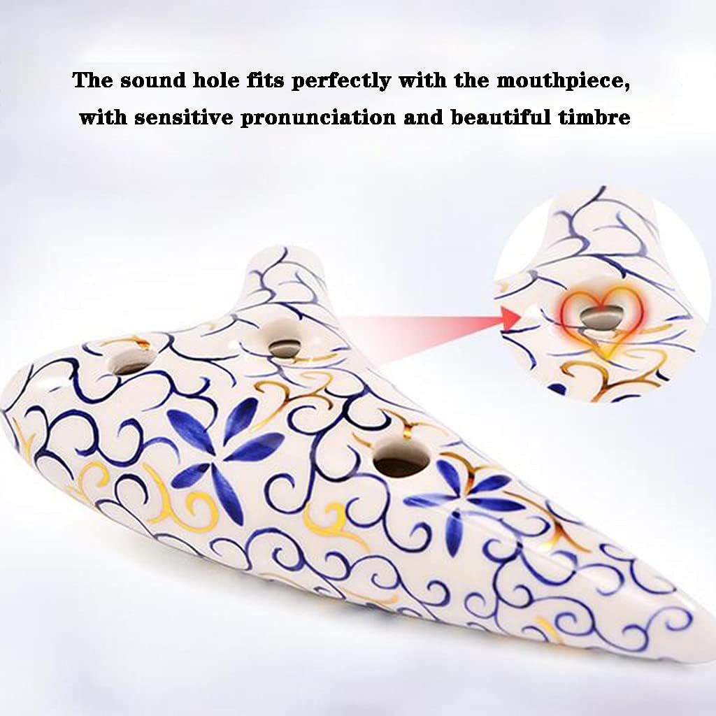 Ocarinas 12-Hole Alto AG Tone Music Professional Playing Flute Instrument 12 Hole Whistle Flute Instrument with Lanyard (Color : Blue, Size : 19 * 10 * 5.5cm)