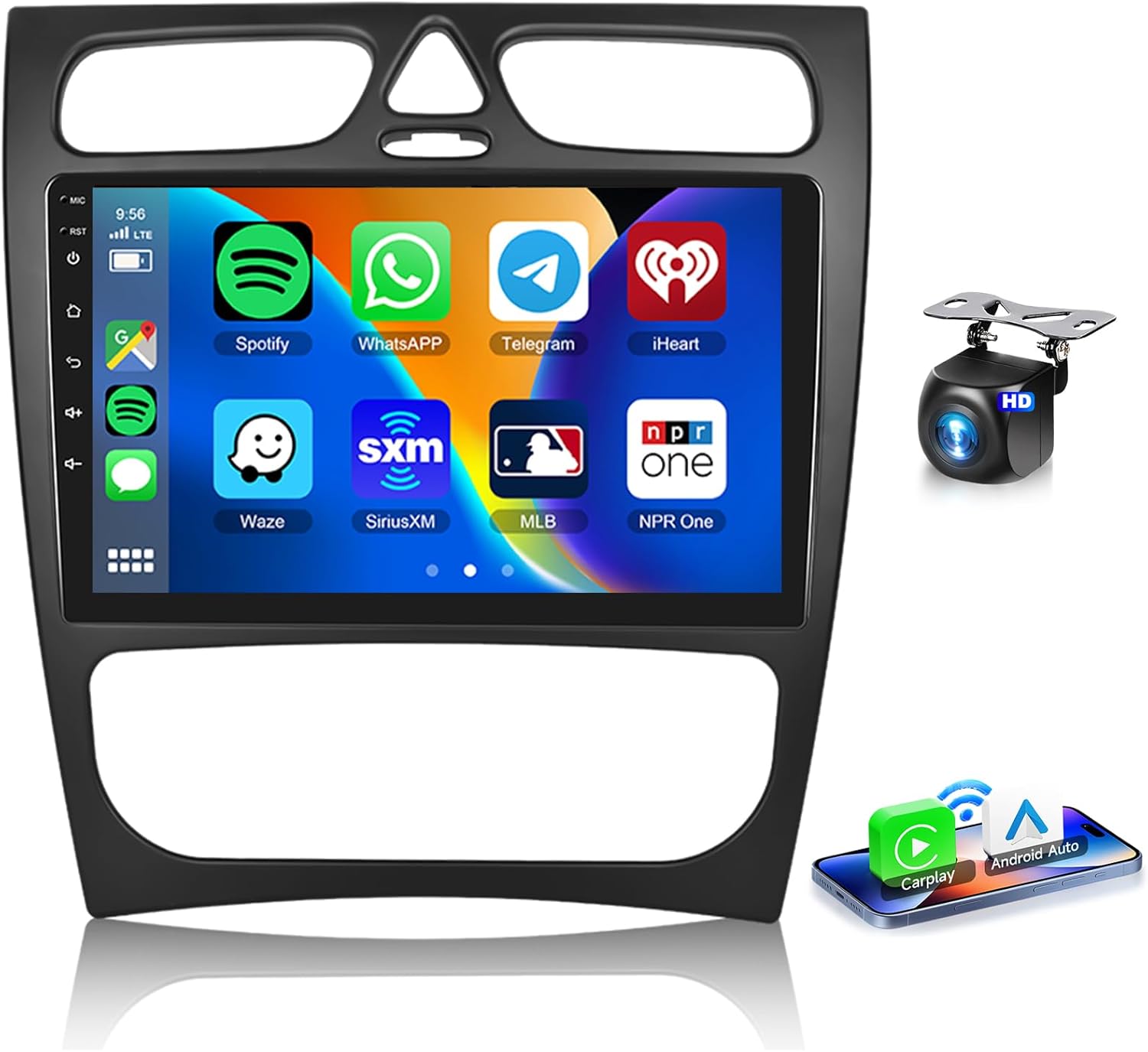 4+64G Radio for 4 Doors for Mercedes Benz C Class W203 C200 C320 C350 CLK W209 S203 A209 00-05 Android Wireless CarPlay Android Auto,9
