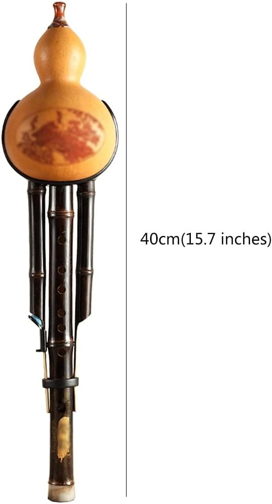 Mobkid Hulusi Musical Instrument Anti-Fall Cucurbit Musical Instrument Wind Instrument Practice for Beginners and Adults (Color : Yellow, Size : C-Key)