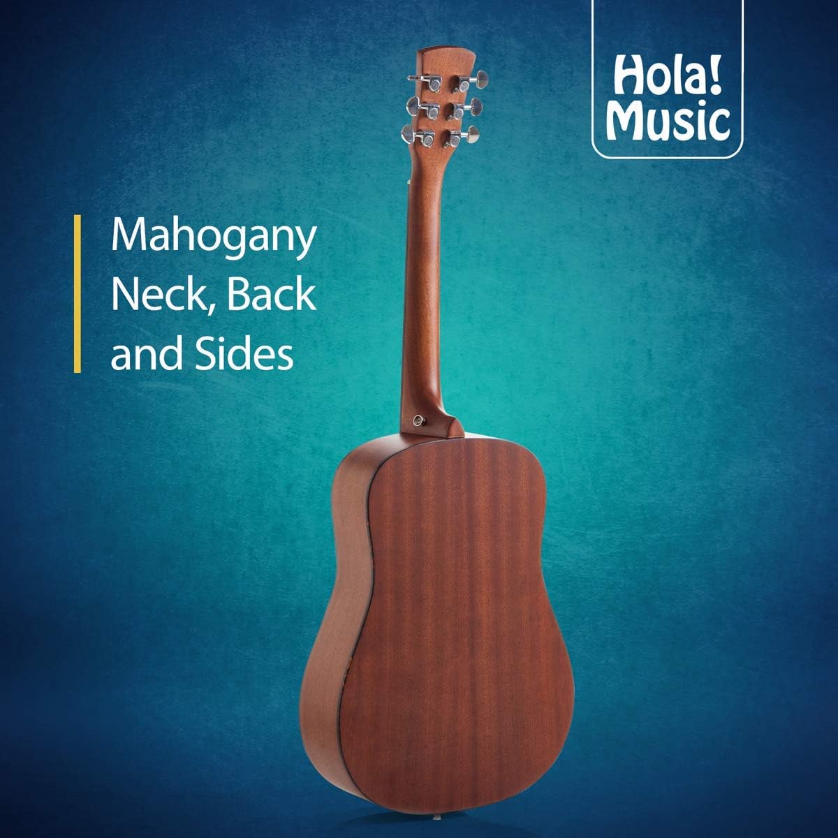 Hola! Music 3/4 Size Acoustic Guitar Bundle for Beginners, 6 String Beginner Solid Spruce Top Acoustic Guitar With Rosewood FIngerboard, 36 inch, Natural