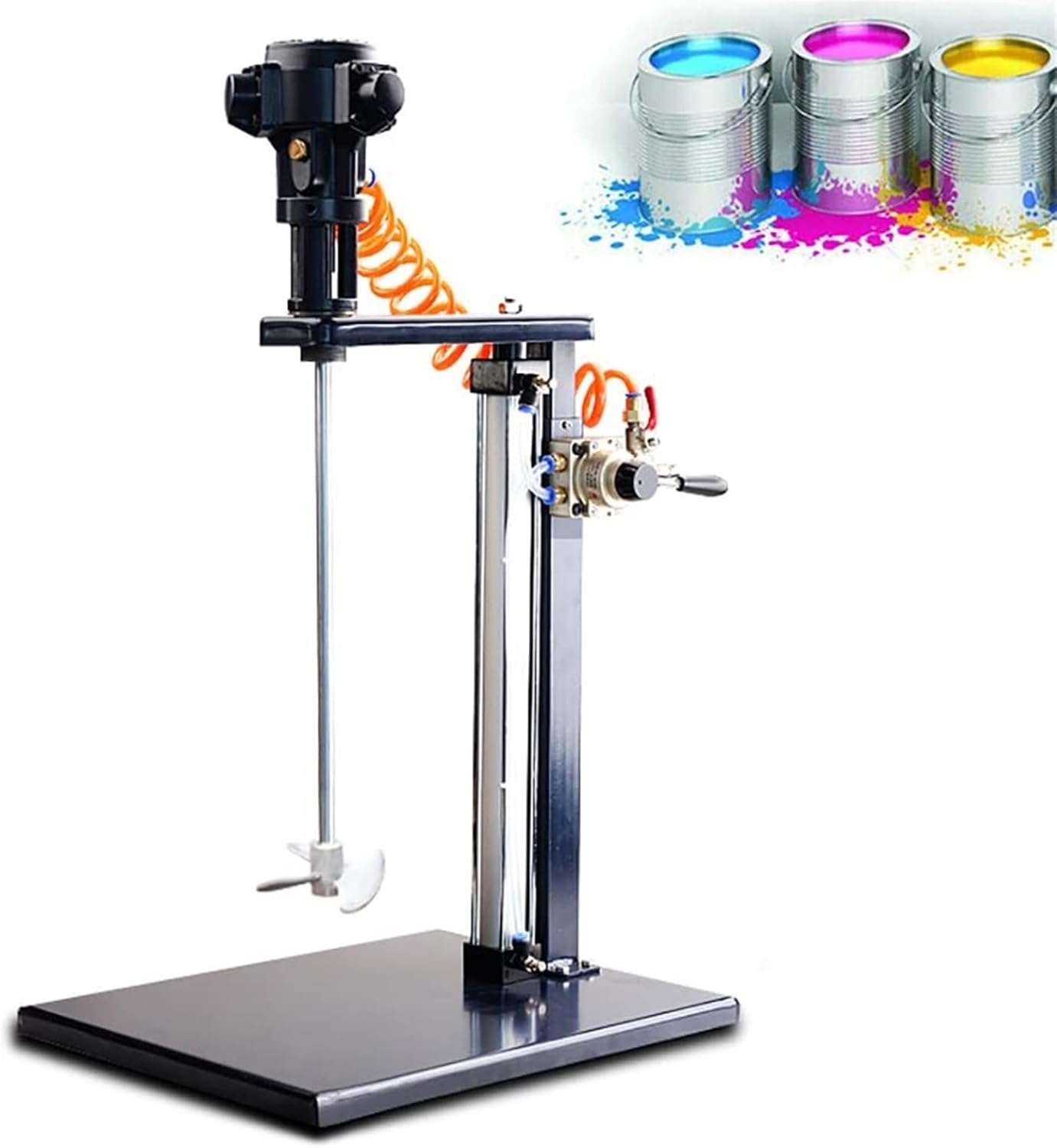 Pneumatic Paint Mixer, Automatic Lift Paint Stirrer Desktop Vertical Air Agitator, Ink Mixing Stirring Machine for Industrial Paint Mixing