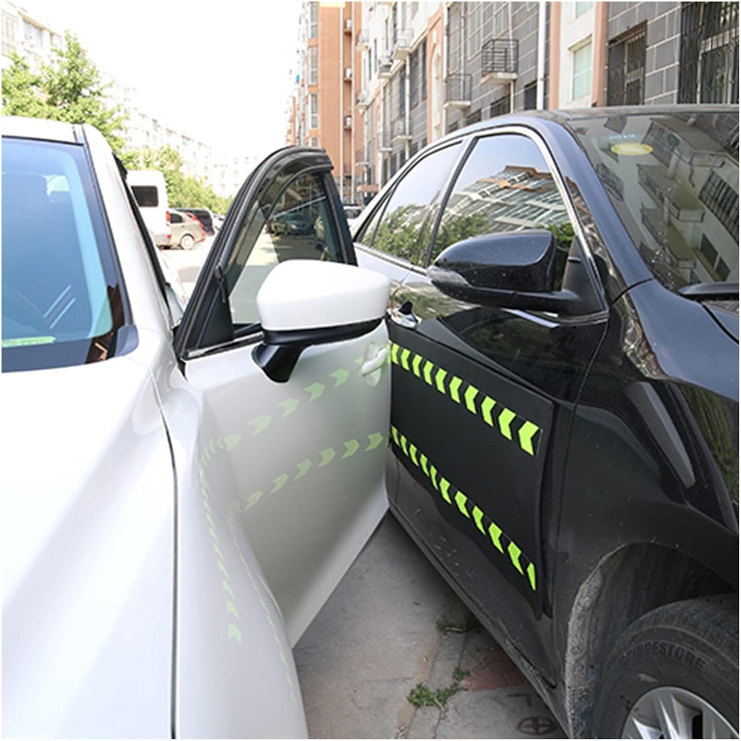 XPLKQXE Door Dent Protector Magnetic Panel for Car, Lightweight Car Door Guard, Dent Prevent for Garage Parking (Color : Black-2pcs, Size : 180x40cm)