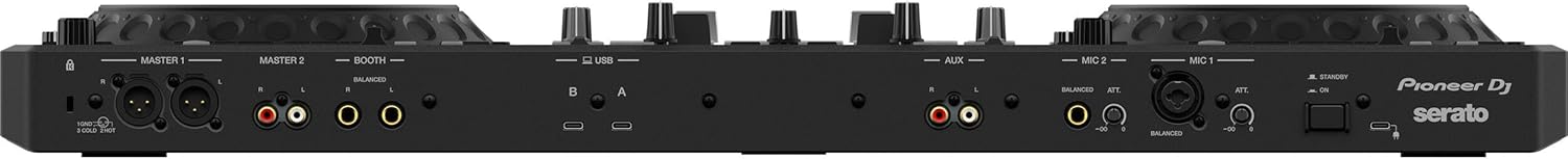 Pioneer DDJ-REV5 4-deck DJ Controller with Headliner HL10017 Flight Case for DDJ-REV5 with Laptop Platform