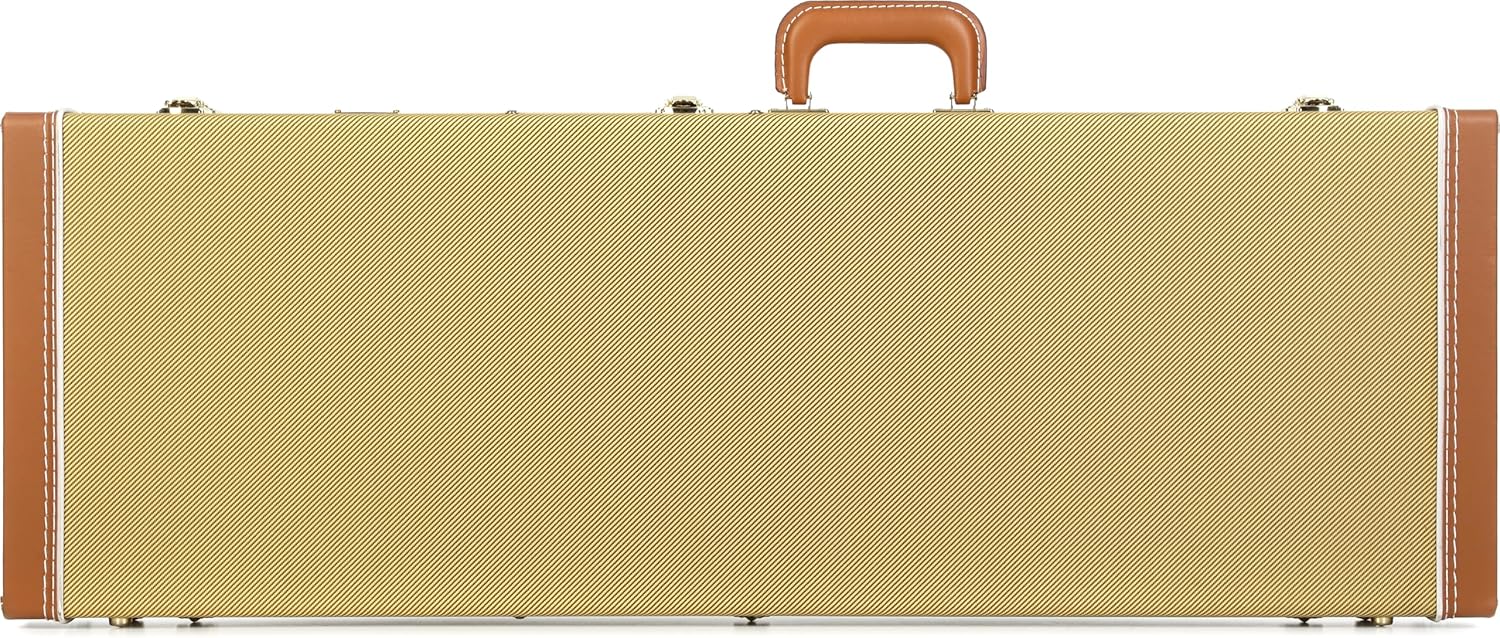 Gator Cases Deluxe Wood Case for Standard Electric Guitars, Fits Fender Stratocaster/Telecaster, Tweed (GW-ELECTRIC-TW)