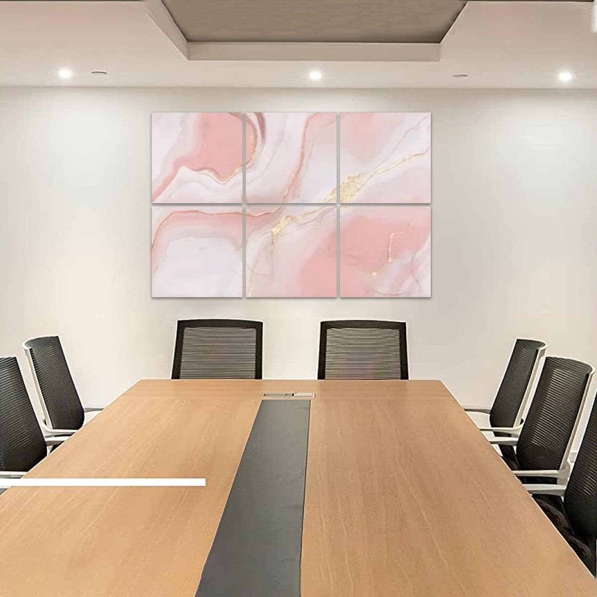 6 Pack Art Acoustic Panels Pink Marble Rose Soundproof Wall Panels Padding Decorative Sound Absorbing Panels 72