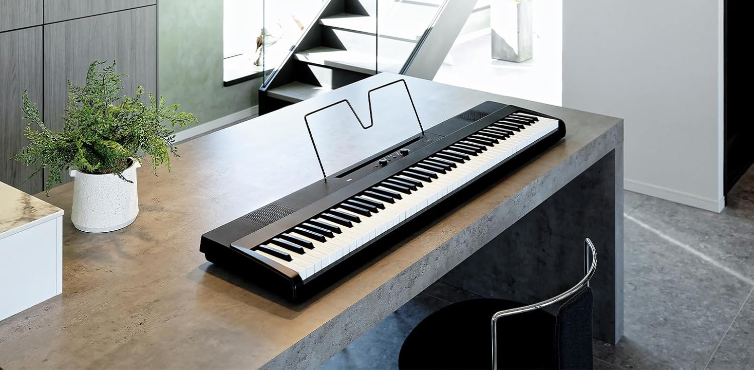 Korg L1 Liano 88-Key Digital Piano - Black Bundle with Furniture Bench, Instructional Book, Austin Bazaar Instructional DVD, and Polishing Cloth
