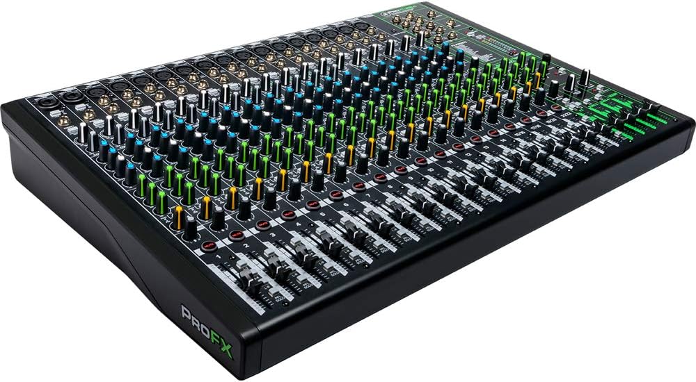 Mackie ProFX22v3 22 Channel Professional Effects Mixer with USB Bundle With Tascam Closed-Back Professional Headphones & Deco Gear Hard Case (3 Items)