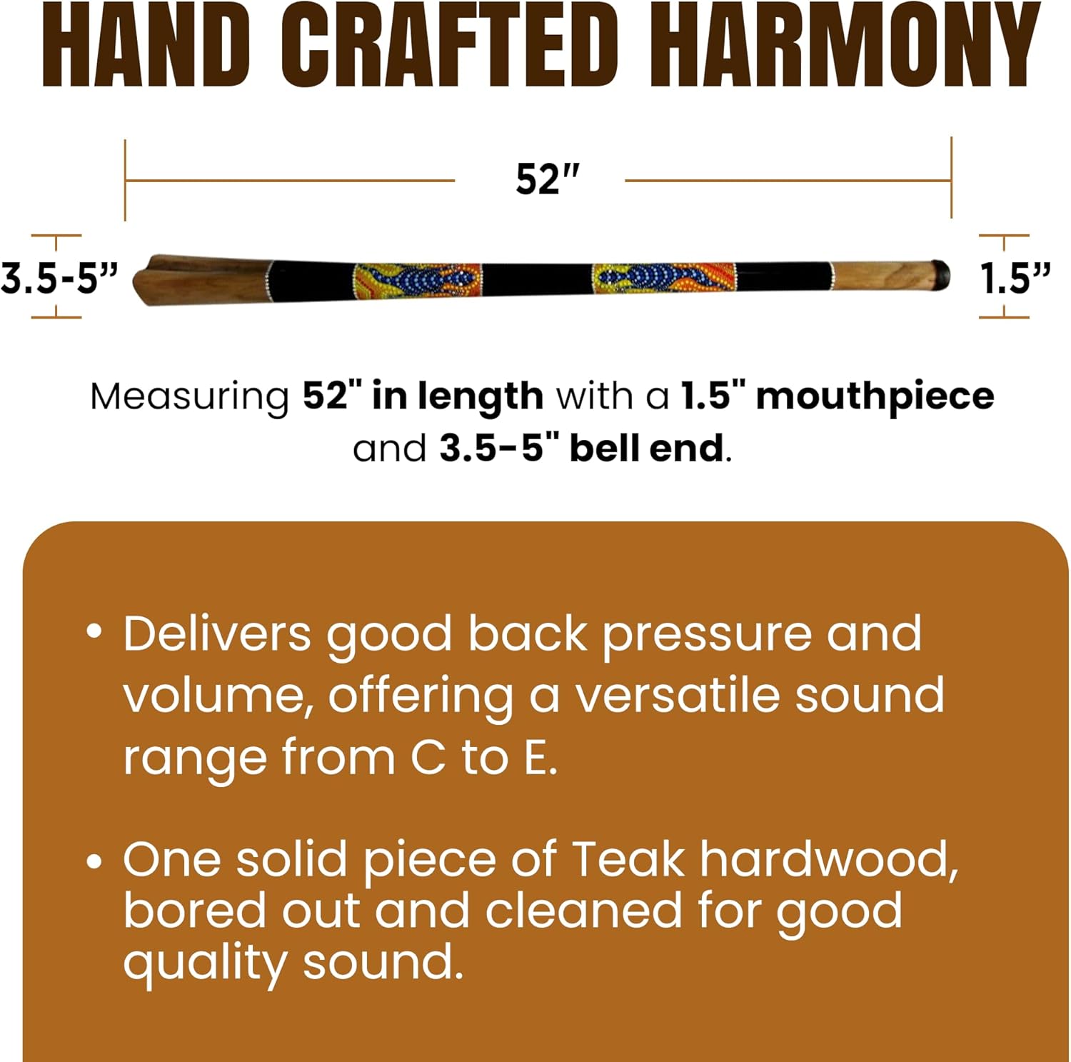 Solid Wood Didgeridoo 52