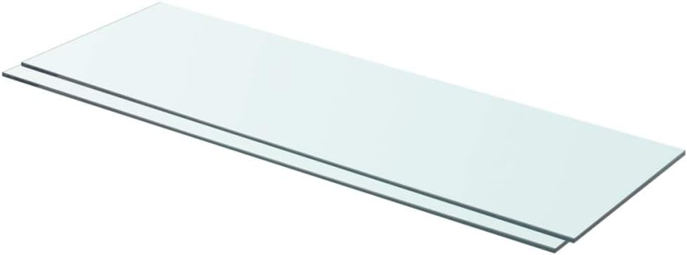 Shelf Panel Rectangular Floating Glass Shelf Clear, 2 pcs- 31.5