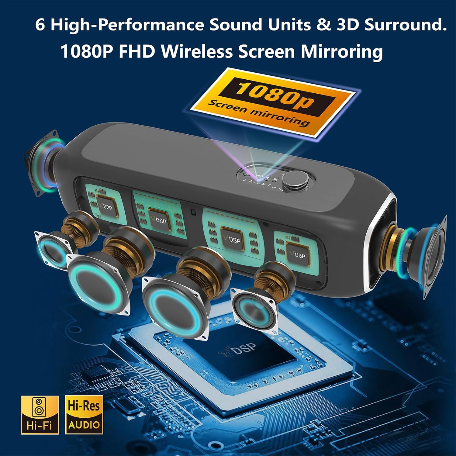 MUSKY Smart Karaoke Machine for Adults - with Screen mirroring, 2 Wireless Mics, External Smart Karaoke System, Professional Bluetooth Speaker, Karaoke Speaker for Any Occasion, Support TV Box