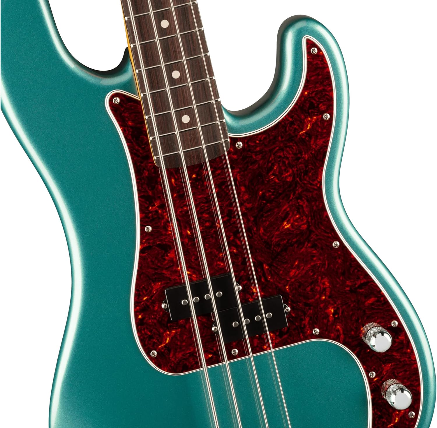 Fender American Professional Classic Precision Bass - Faded Sherwood Green Metallic Bundle with Gig Bag, Strap, Cable, and Guitar Cleaning Kit