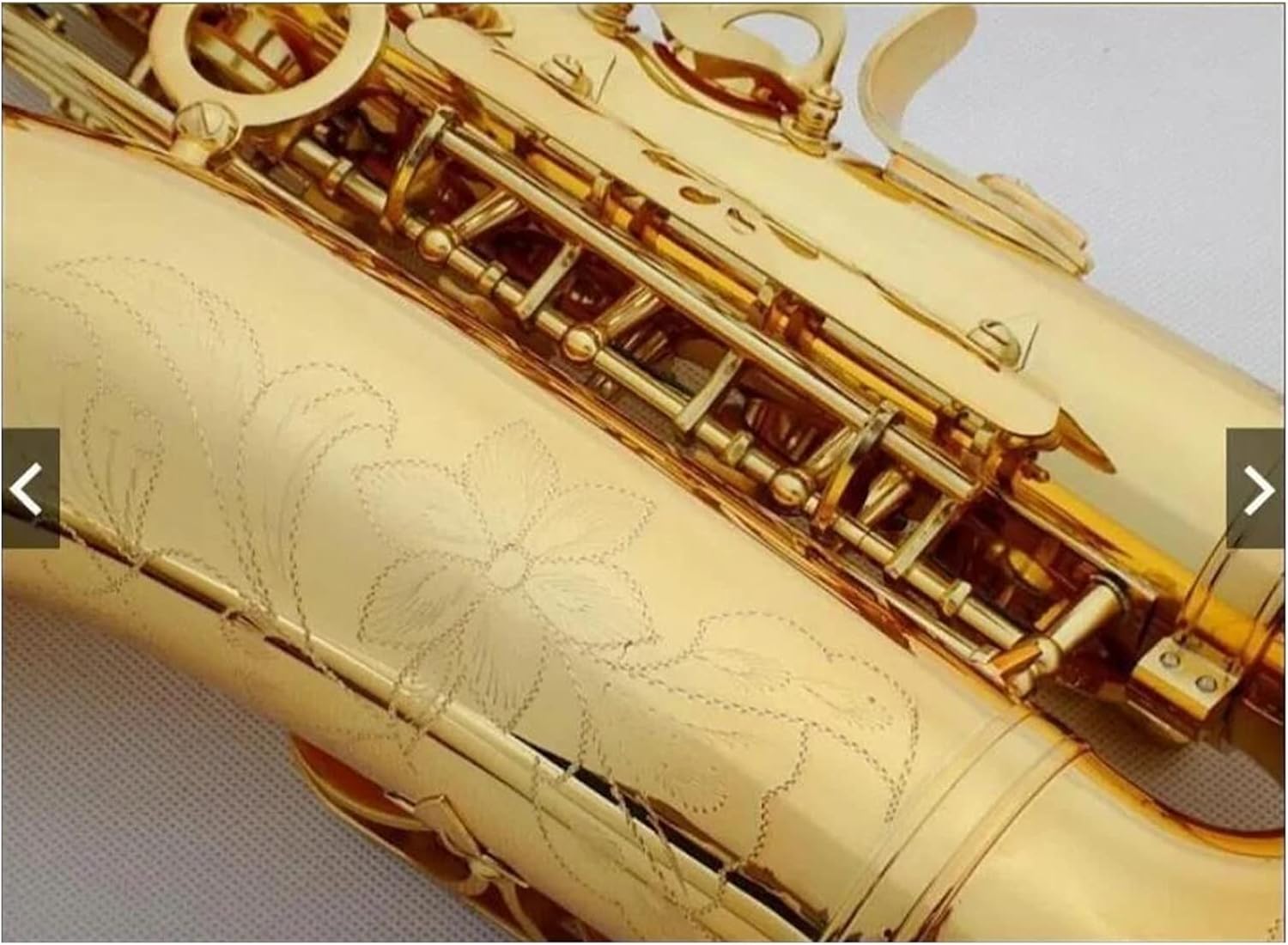 Straight Bb Saxophone Brass Saxophone Gold Lacquer Woodwind Instrument with Case Reed Brush Cleaning Cloth Student Saxophone