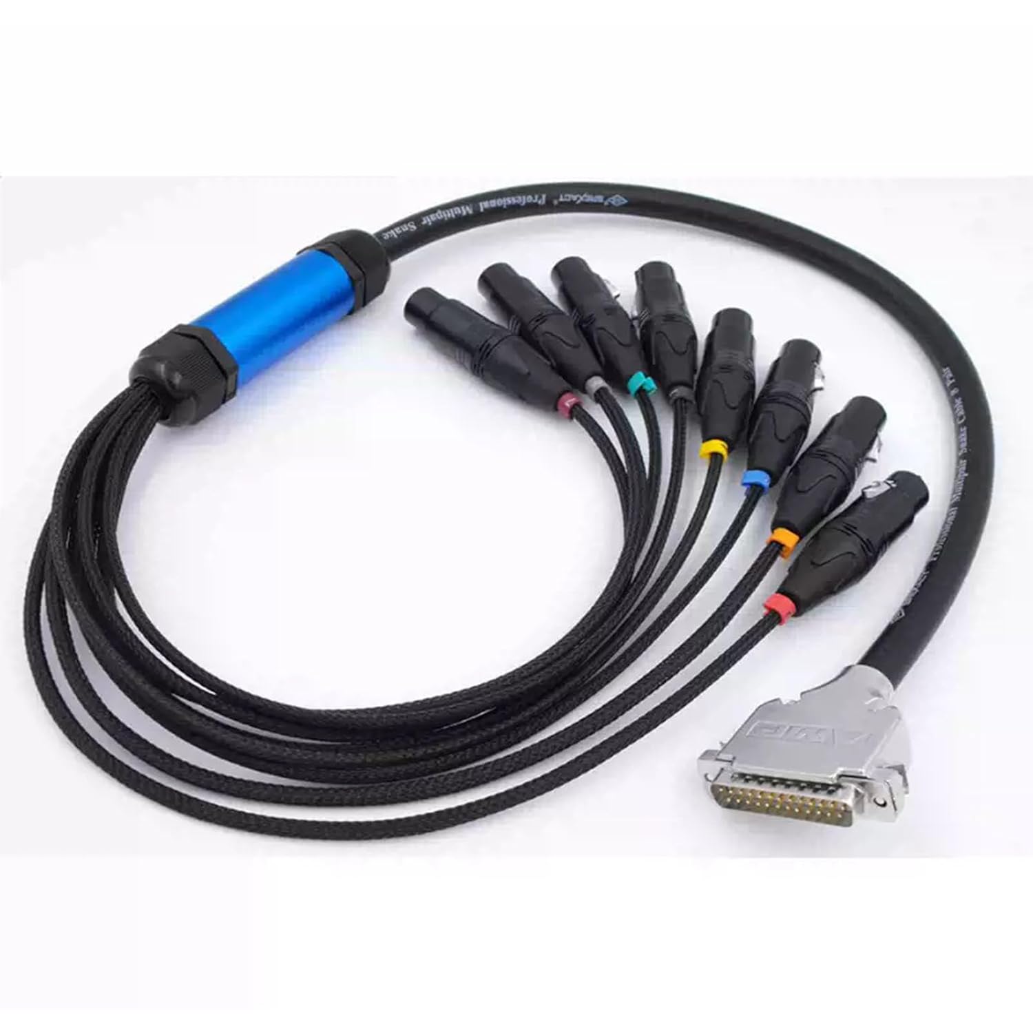 Professional DB25 Male to 8 XLR 3Pin Female Eight Channel Analog Audio Signal Cable for Mixing Console PVC Cable 1.5Meter