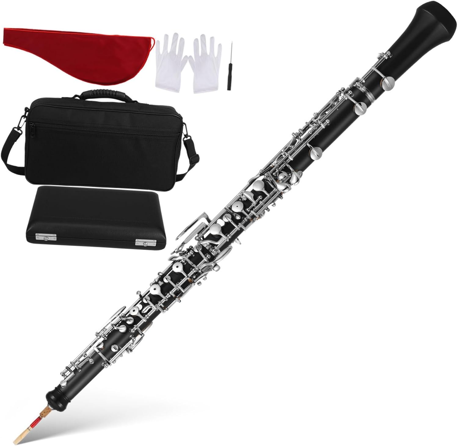 VICASKY 1 Set Key Oboe Instrument Semi Automatic Keys Woodwind for Professionals Durable Composite Wood with Accessories for Orchestra Performance