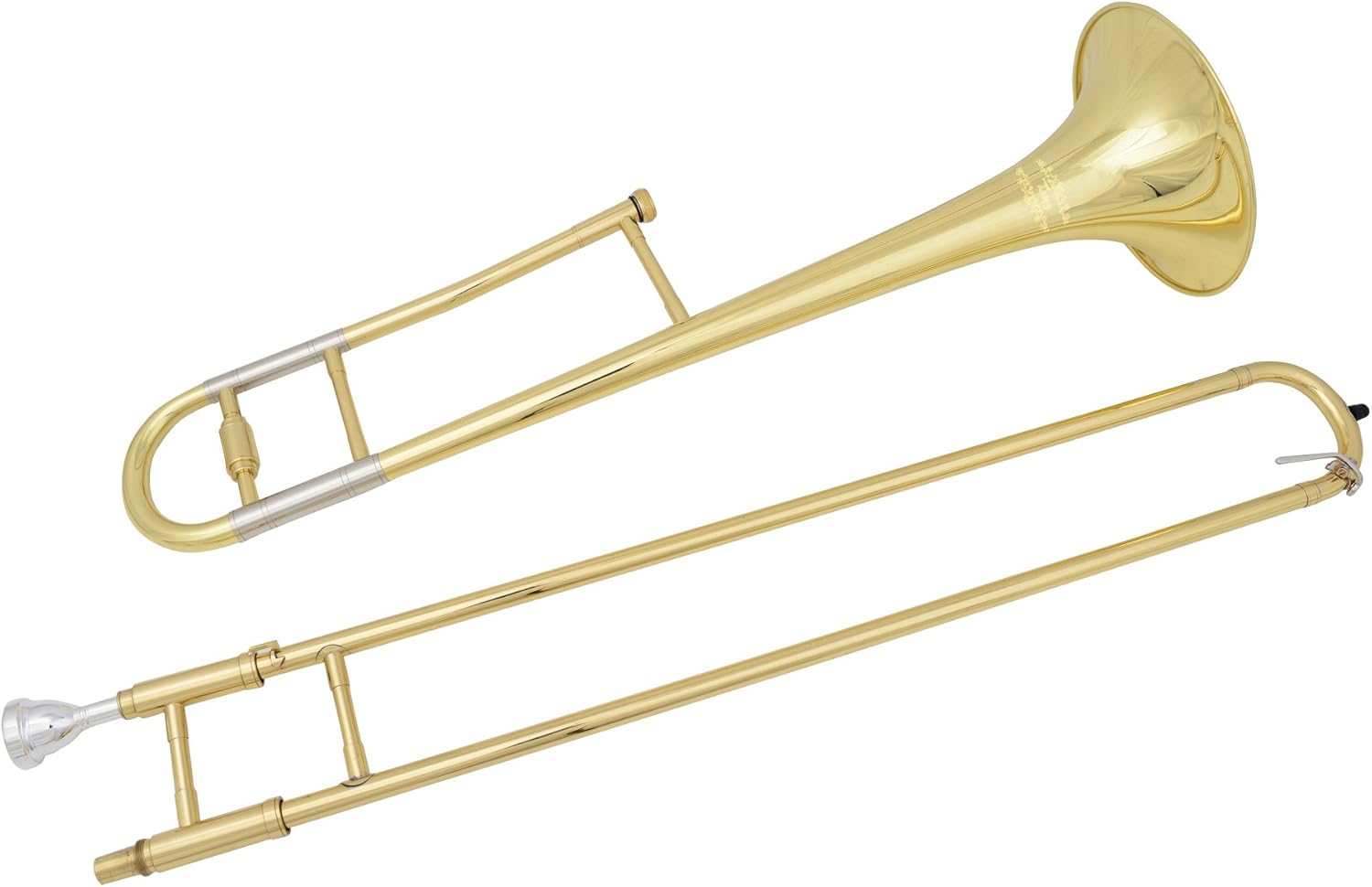 Glory GTD-2 B Flat Brass Trombone with Case & 12C Mouthpiece,Gold Finished,Tenor Trombone
