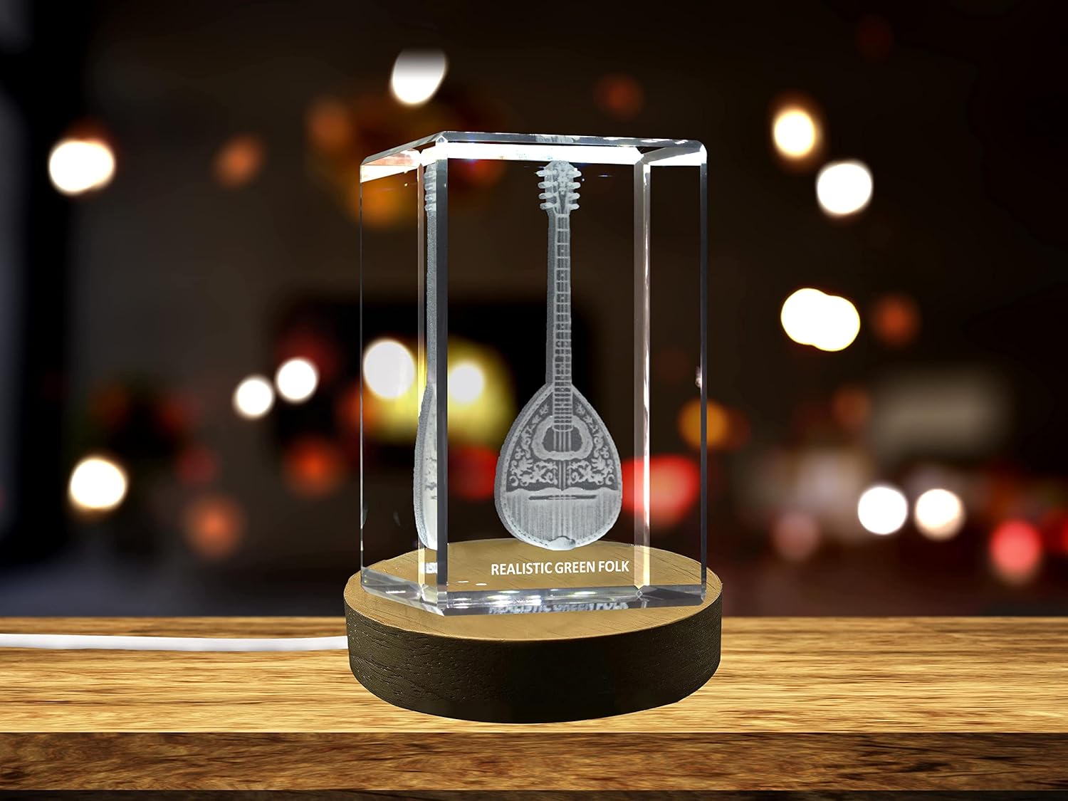 Bouzouki 3D Engraved Crystal 3D Engraved Crystal Keepsake/Gift/Decor/Collectible/Souvenir (X-Large)