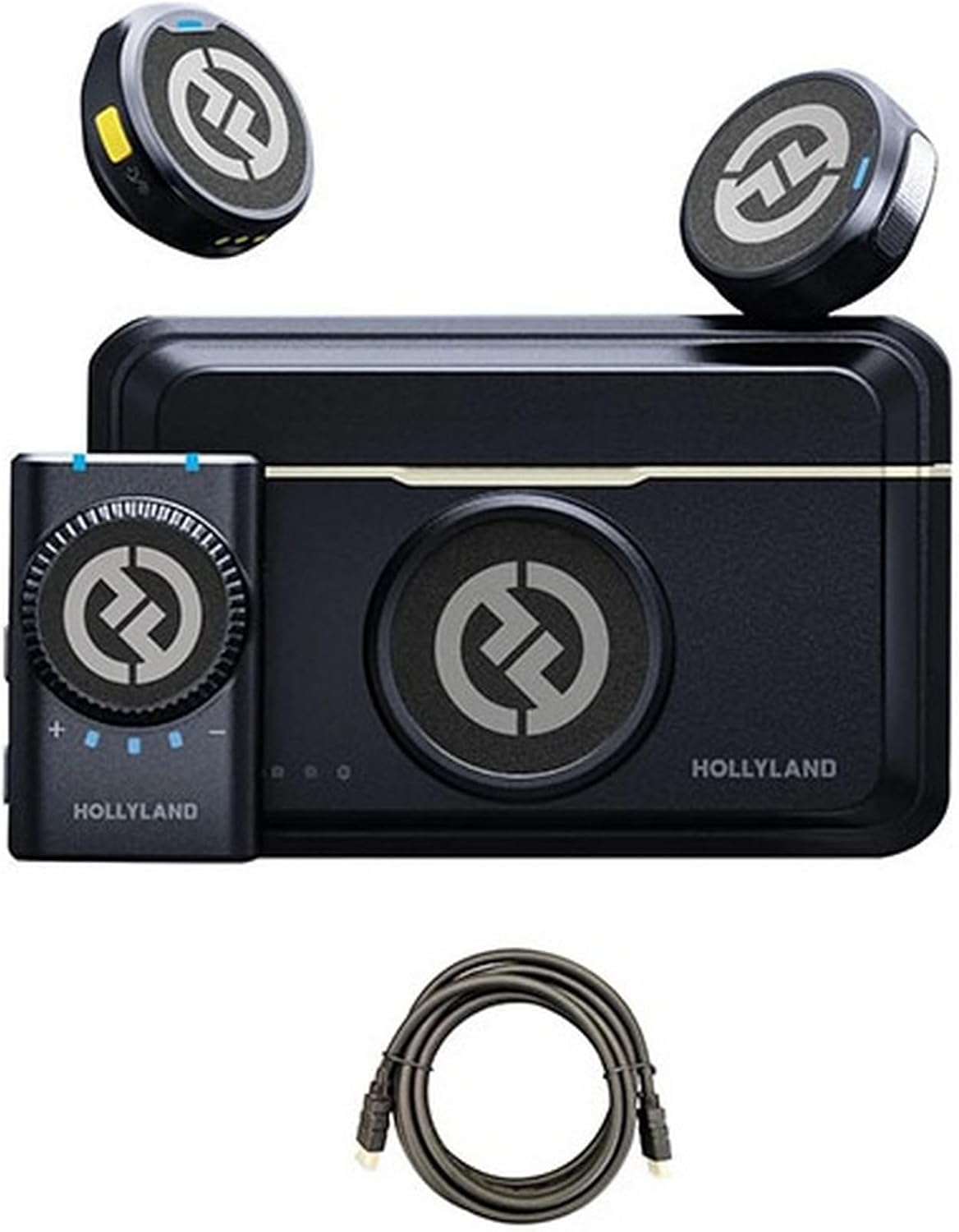 Hollyland Lark M2 Charcoal 2.4 GHz Camera Mount Microphone System with Mustang AV HS-101 HDMI Cable